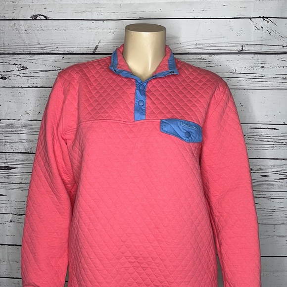 Properly Tied NWT Size XL Pink w/ Blue Trim Quilted Pullover Sweatshirt Top - Picture 2 of 6